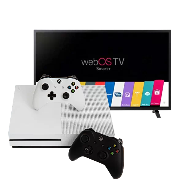 Игровая консоль Xbox и плазменный телевизор 32 дюйма